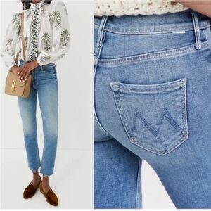 NEW MOTHER The Mid Rise Dazzler Ankle Fray Jeans Size 25